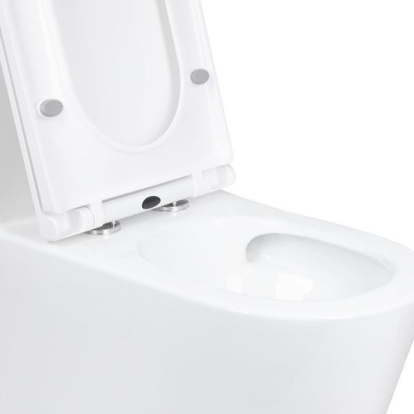 Унітаз-моноблок підлоговий Qtap Kolibri Ultra Quiet безобідковий з сидінням Soft-close WHITE QT10226380W SD00052624 фото