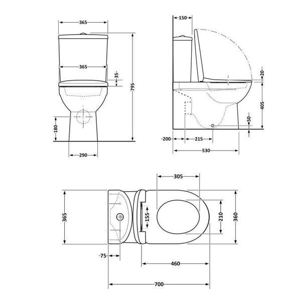 Унітаз-моноблок підлоговий Qtap Kolibri Ultra Quiet безобідковий з сидінням Soft-close WHITE QT10226380W SD00052624 фото