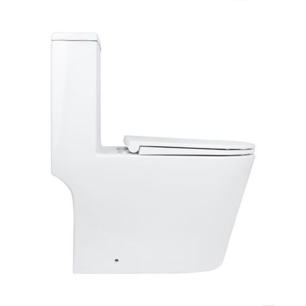Унітаз-моноблок підлоговий Qtap Kolibri Ultra Quiet безобідковий з сидінням Soft-close WHITE QT10226380W SD00052624 фото
