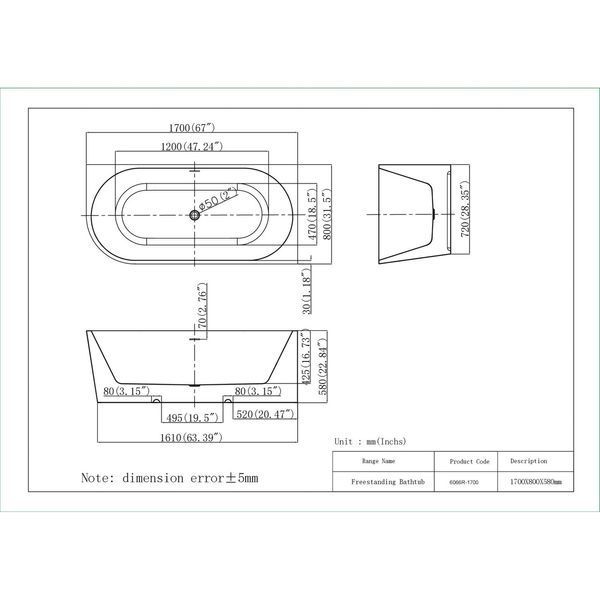 Ванна отдельностоящая BS - Afina 170 R 170*80*58 ( А0058339 ) А0058339 фото