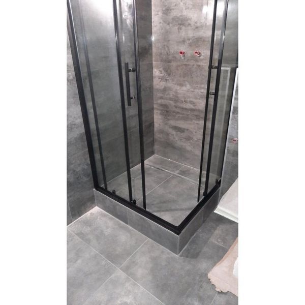 Душова кабіна Aquanil INDIANA 100х100х190 прозоре скло профіль чорний INDIANA100BLACK фото