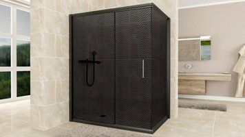 Душова кабіна Aquanil MINNESOTA Dark 120х100х190 тонована перфорація профіль чорний MINNESOTA100DARK фото