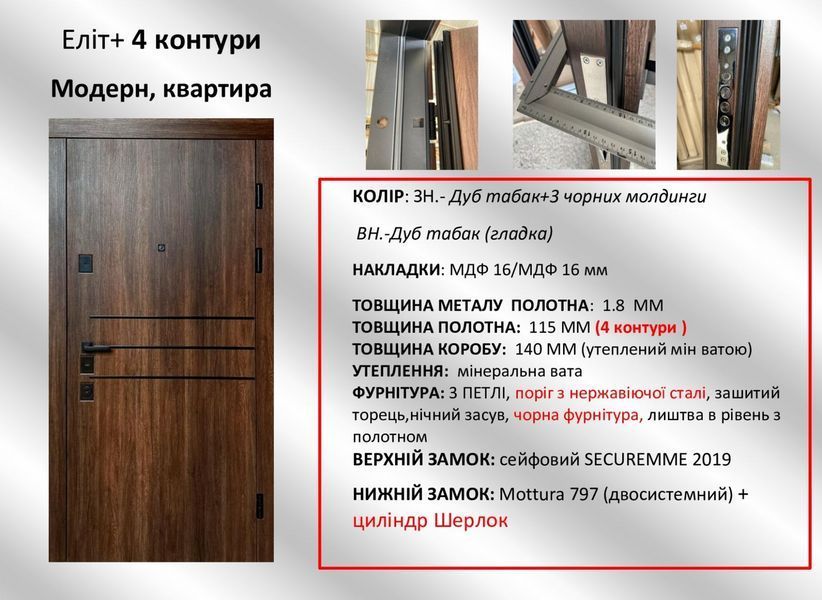 Входная дверь Redfort Модерн квартира серия Элит 4 контура ДВР005356П фото