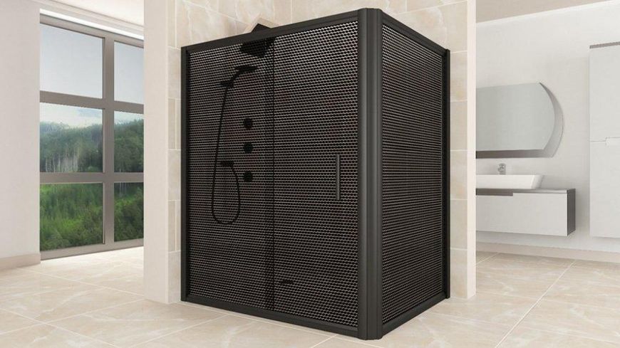 Душева кабіна Aquanil VENETA Dark 120x80x190 тонована перфорація профіль чорний VENETA80DARK фото