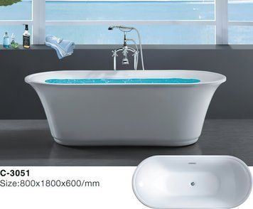 Окремісна акрилова ванна Atlantis C-3051 180х80 AT-C3051 фото