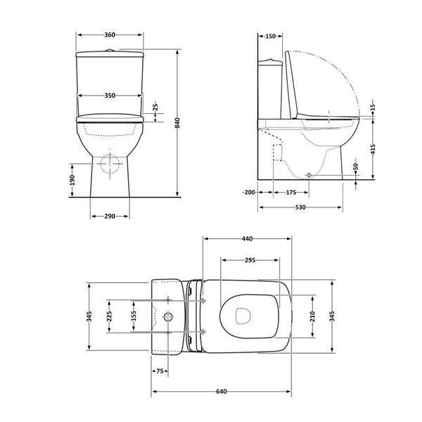 Унітаз підлоговий Qtap Stenava Rimless безобідковий з сидінням Soft-close WHITE QT27228303W SD00052621 фото