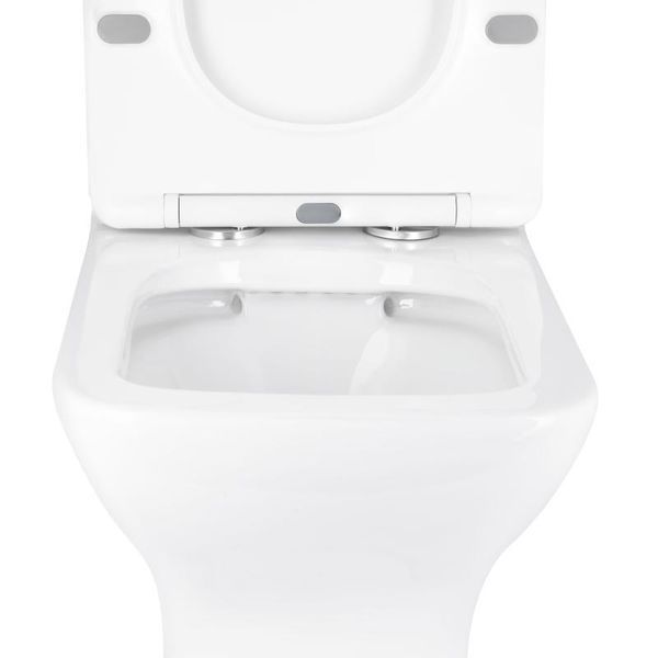 Унітаз підлоговий Qtap Aries Rimless безобідковий з сидінням Soft-close WHITE QT03228302W SD00052628 фото