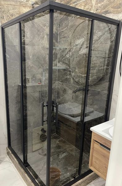 Душевая кабина Aquanil UNIMAR 100х80х190 тонированное стекло профиль черный UNIMAR80SmokeBlack фото